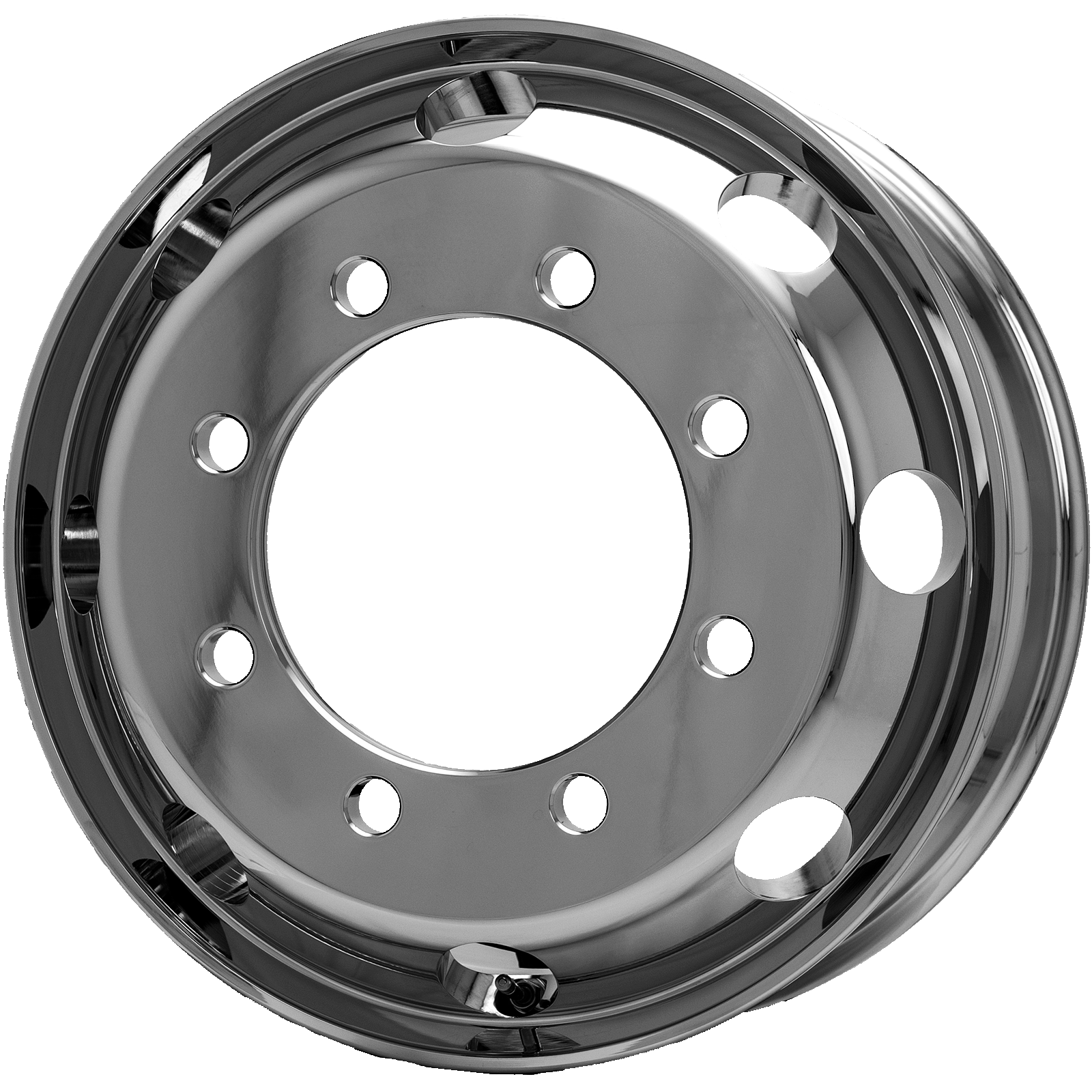 クロームメッキ アルミホイール 新ISO平面座 大型トラック・バス用