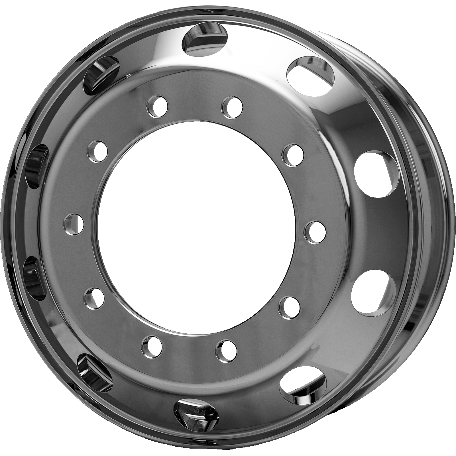 クロームメッキ アルミホイール 新ISO平面座 大型トラック・バス用