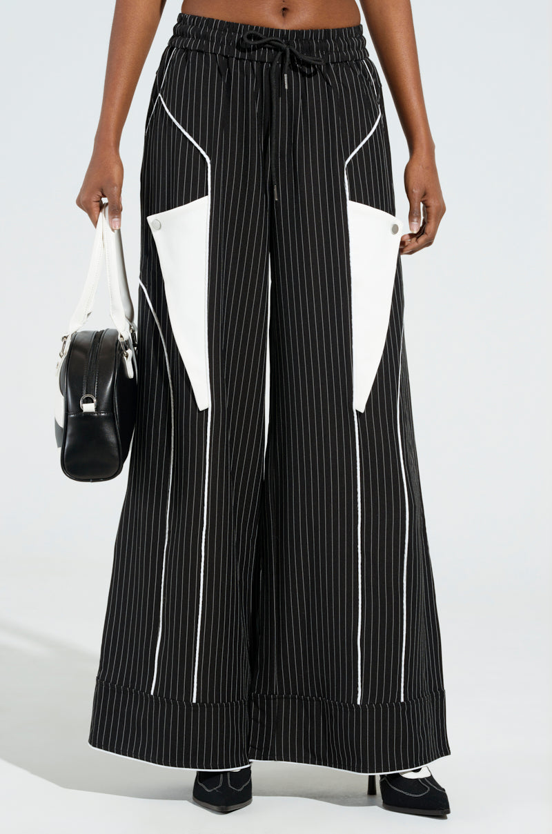 STRICTLY BUSINESS PINSTRIPE PANT – AKIRA