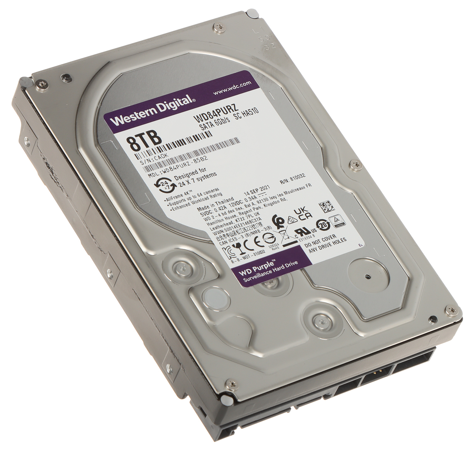 HDD FOR DVR HDD-WD84PURZ 8TB 24/7 WESTERN DIGITAL - HDDs - Delta