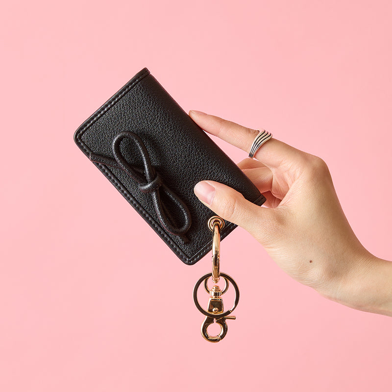 HASHIBAMI 【Ha-2410-316 レザーリボン キーリング】ブラック