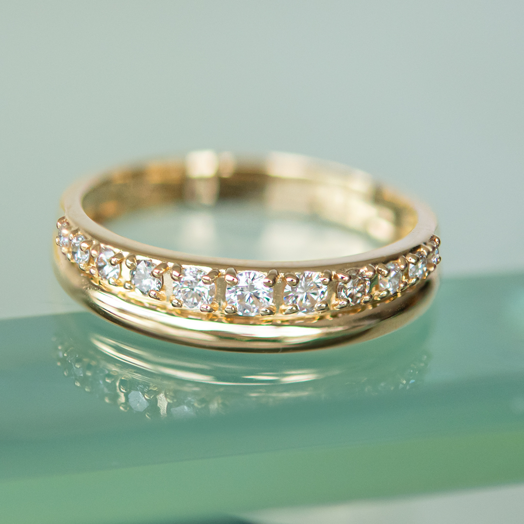 鑑別カード付き】リング K18イエローゴールド ダイヤモンド