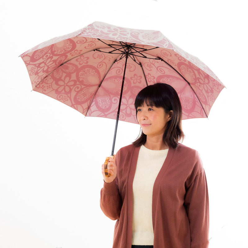 上品でかわいいレディース折りたたみ傘！晴雨兼用雨傘8本骨55cm