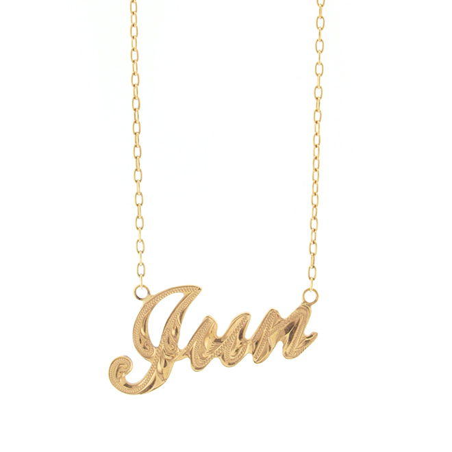 ハワイアンジュエリー/K14YG/オーダーネームネックレス(3-7文字