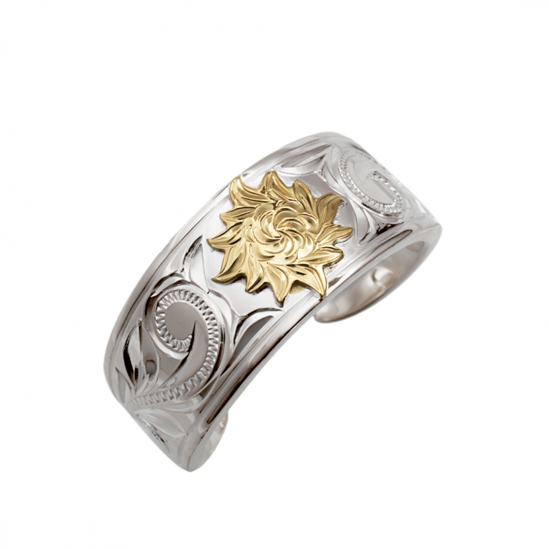 ハワイアンジュエリー/Silver925/K14YG/サーフボードLa(太陽)リング