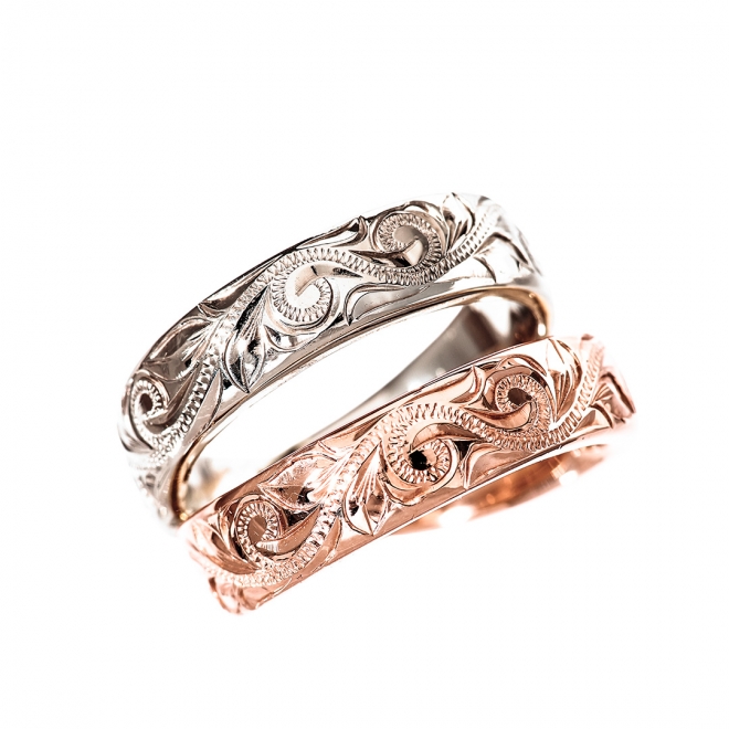 ハワイアンジュエリー/K14WG/K14PG/インフィニティスパイラルリング