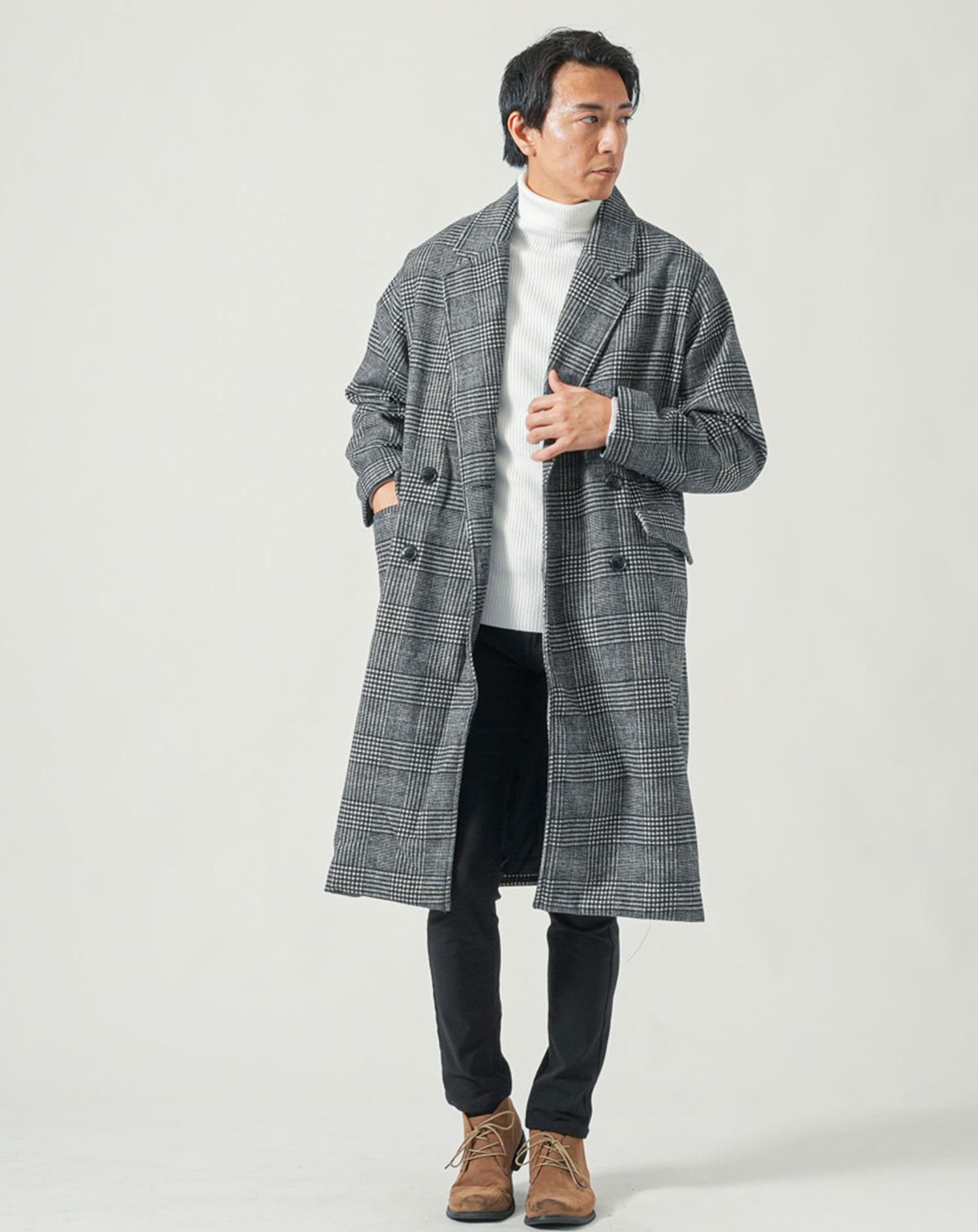 オーバーサイズメルトンダブルチェスターロングコート コート アウター
