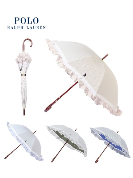 日傘】ポロ ラルフ ローレン (POLO RALPH LAUREN) ストライプフリル 長