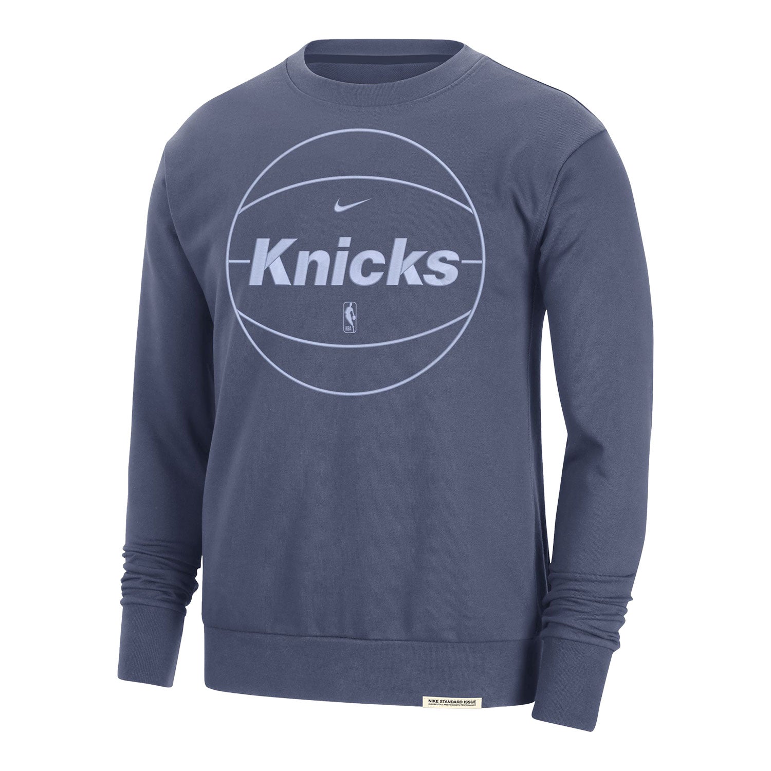Nike Knicks Dri-fit Standard Issue Blue Ball Logo Crew – Shop