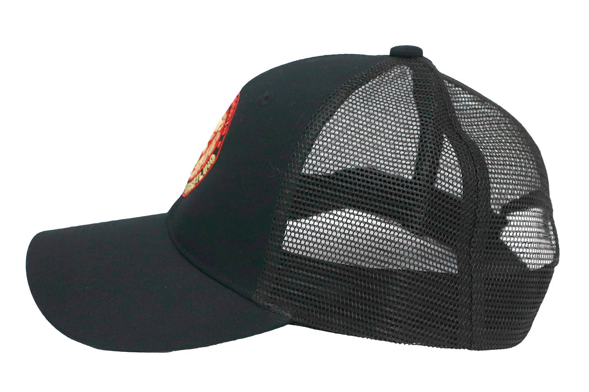 ライオンマーク メッシュキャップ（2025・ブラック×レッド×ゴールド）