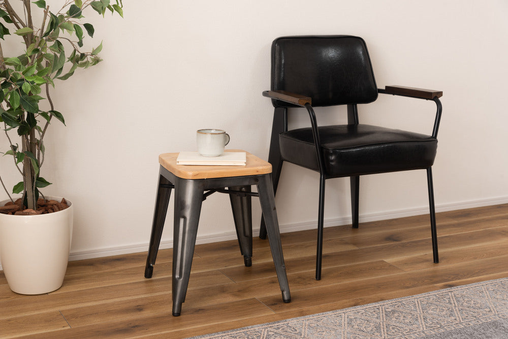 スツール スタッキング 天然木 スチール ダイニングチェア