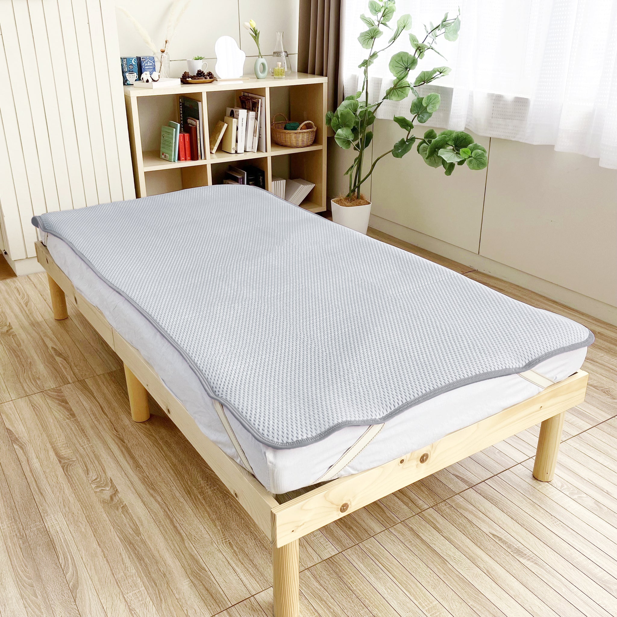 ロマンス小杉 アイスミンEX 敷きパッド 接触冷感 ウォッシャブル 四隅