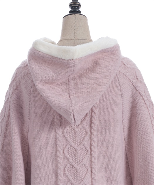 ハート編柄裏ボアニットケープ | axes femme online shop