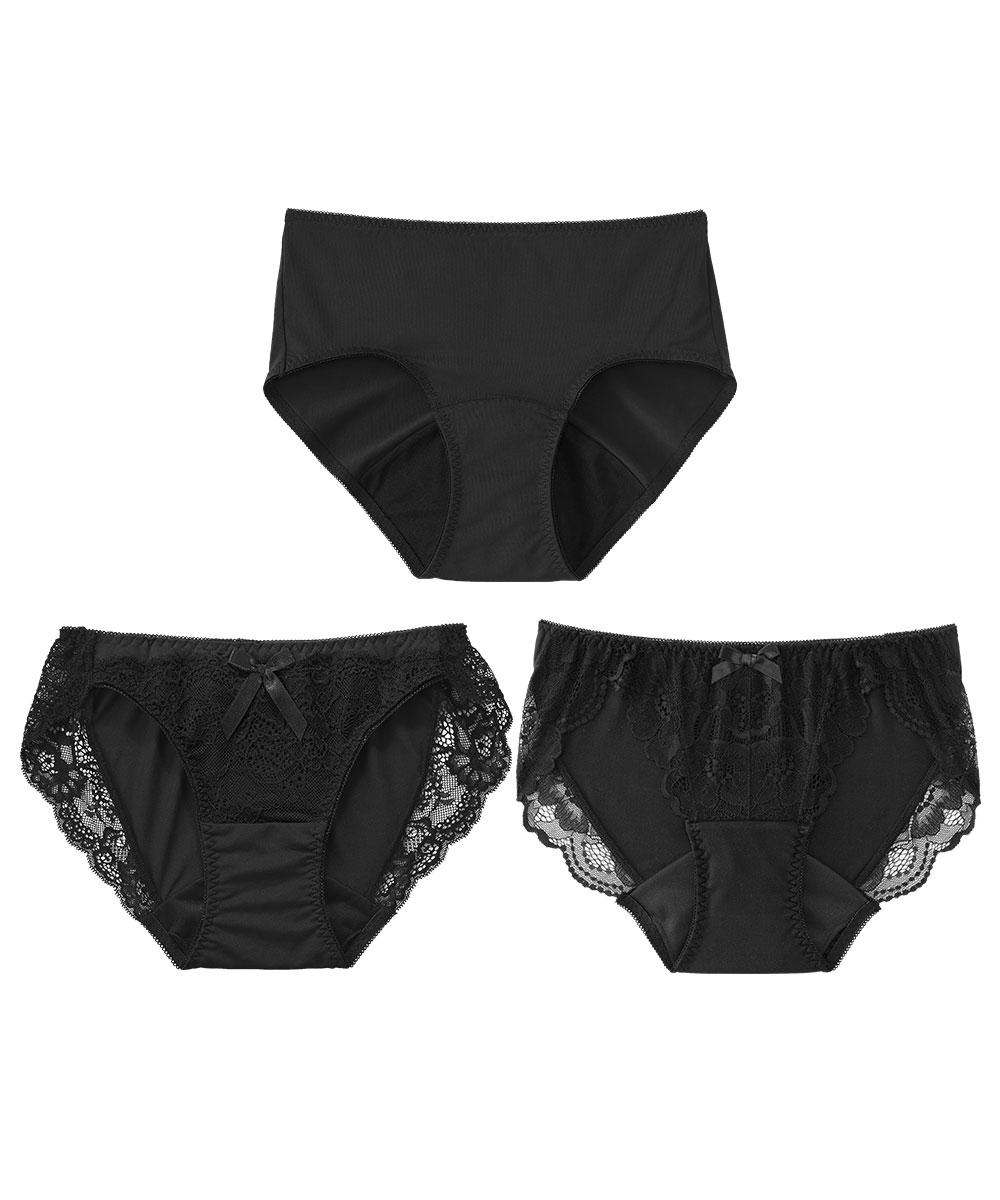 WEB限定】ブラック サニタリーショーツ 3種類セット- aimerfeel