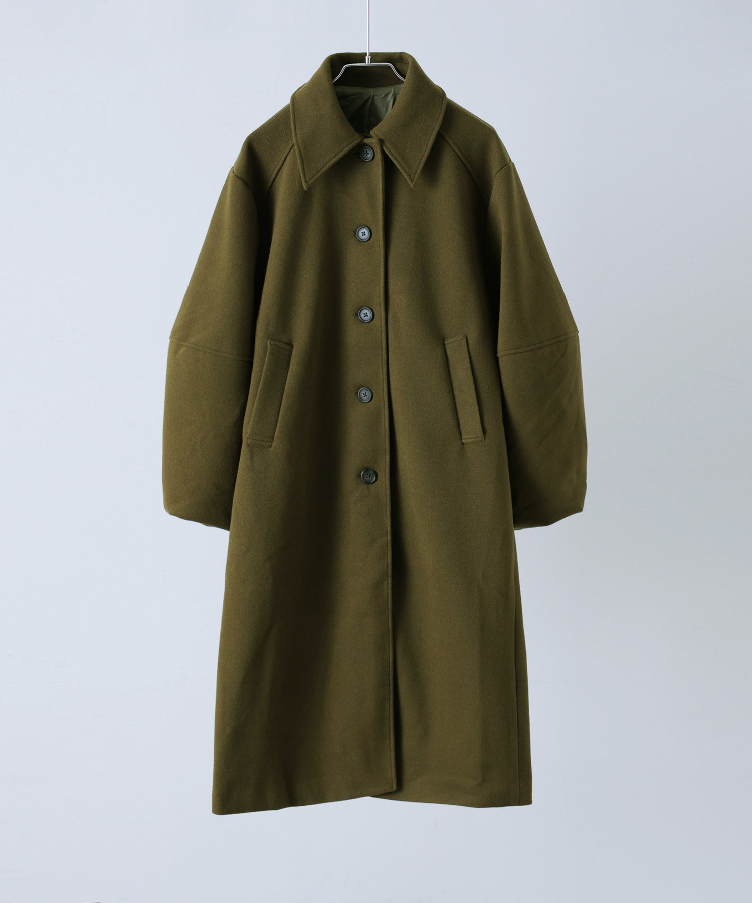コクーンスリーブステンカラーロングコート｜コート・ジャケット - etoll.