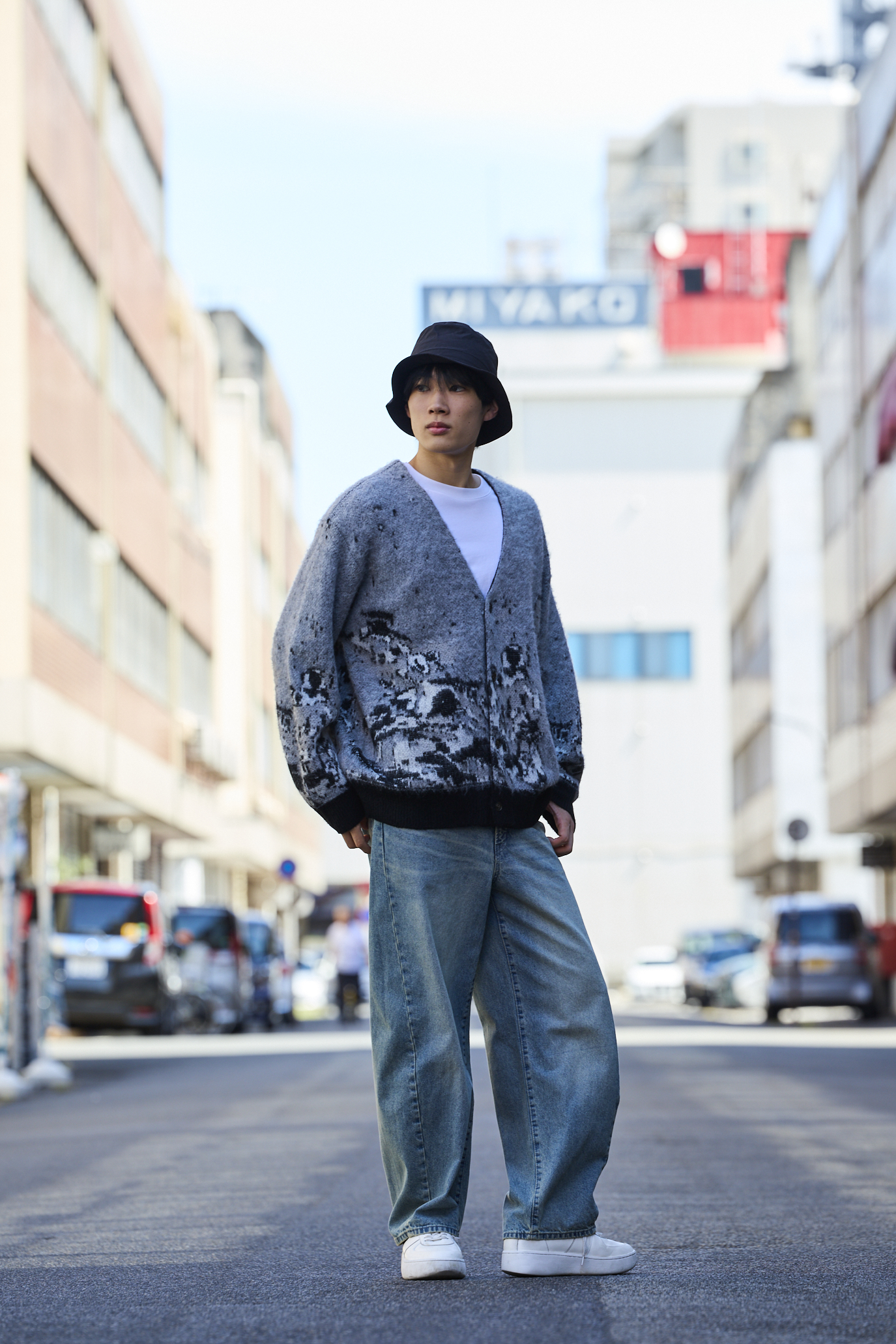 SALE40%OFF／【Holiday Walk】メンズ モヘア混ジャガードニット