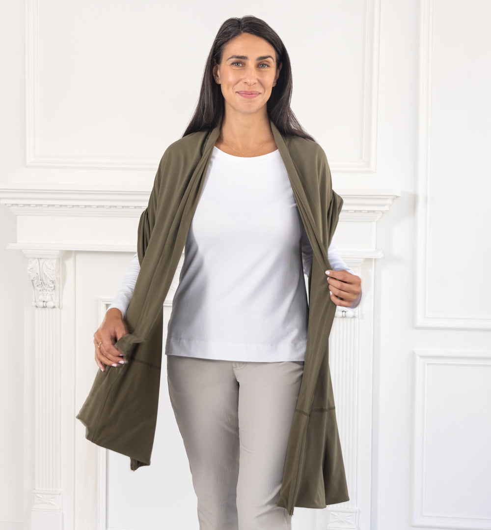 Threshold Green Utility Pocket Scarf | Bluffworks