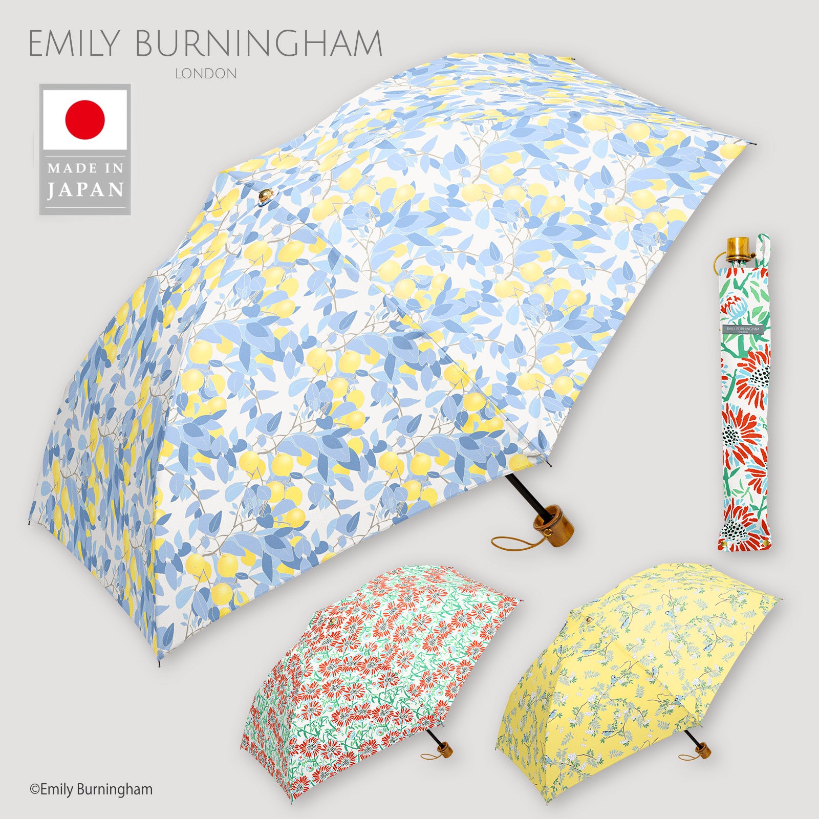 EMILY BURNINGHAM / 雨傘 折りたたみ傘 グラスファイバー ミニ 55cm