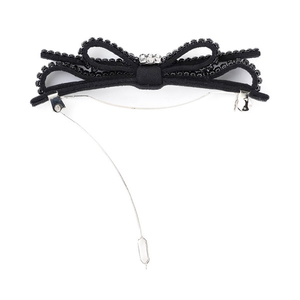 クリスタルメッシュパヴェ スリムバレッタ(ブラック) | バレッタ