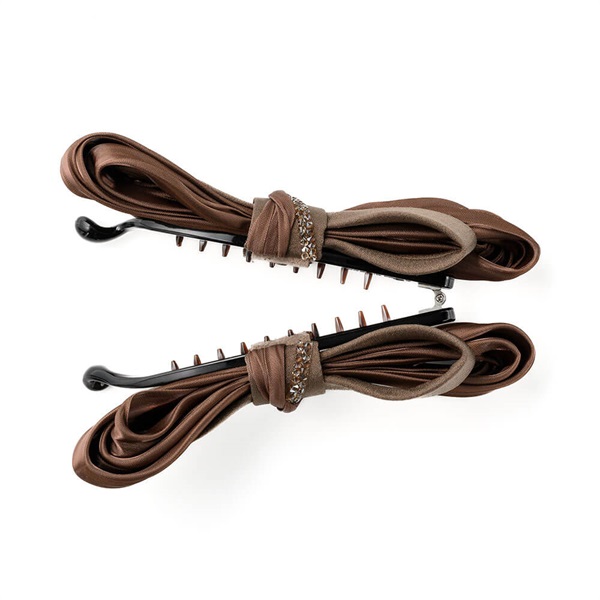 シュカブラリボン バナナクリップ(ブラウン) | バナナクリップ