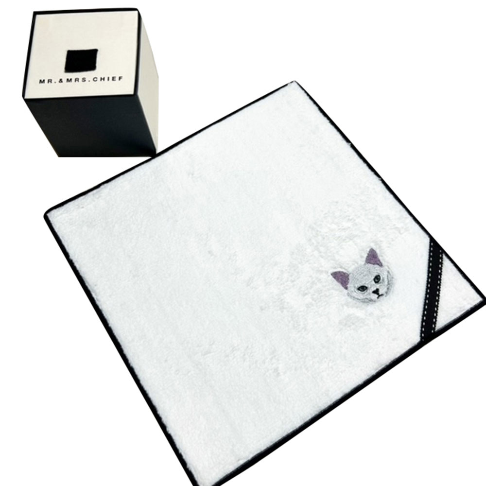 ハンカチ NEKOシリーズ ロシアンブルー: ファッション・ビューティー