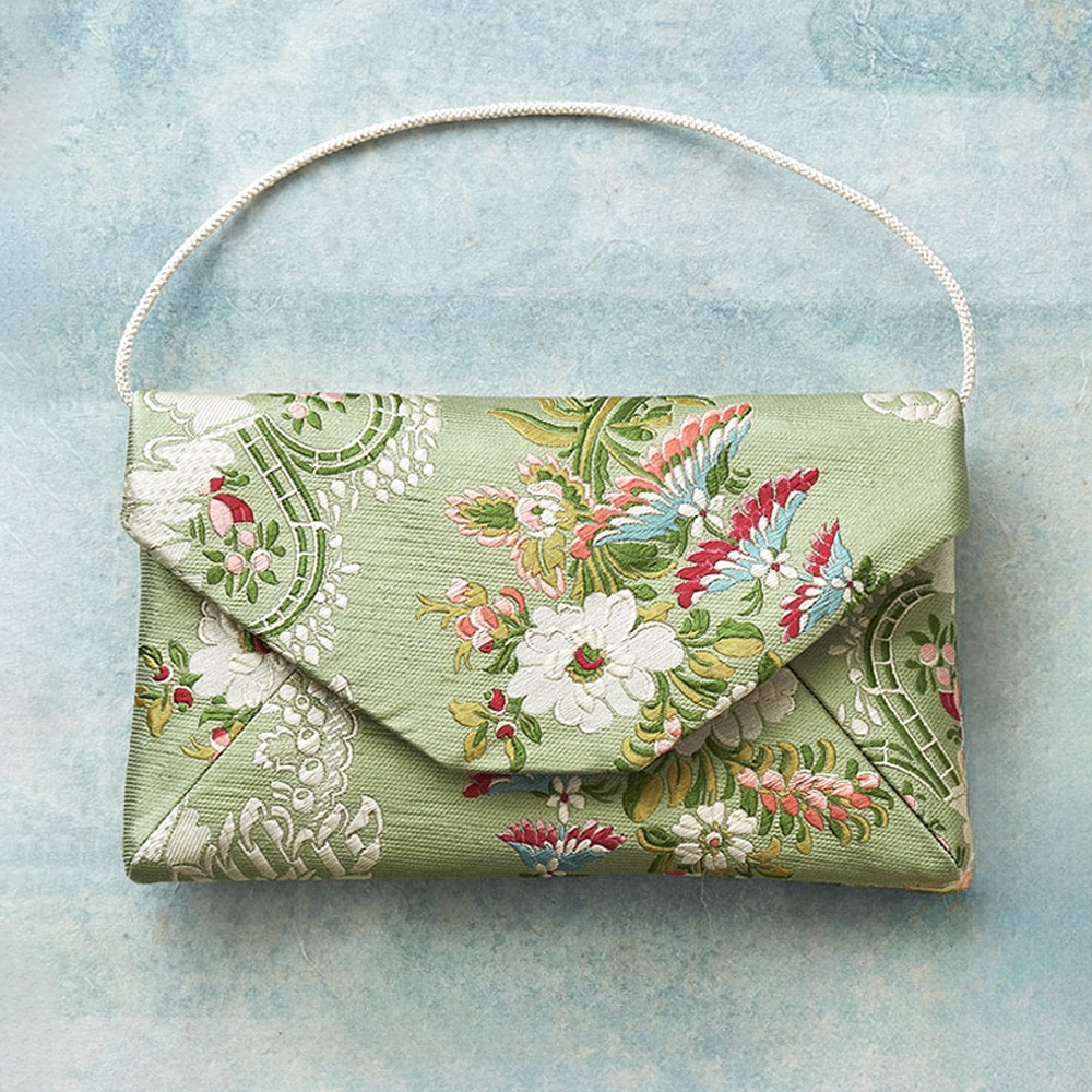 仏シノワズリ数寄屋袋(グリーン): インテリア・ライフスタイル