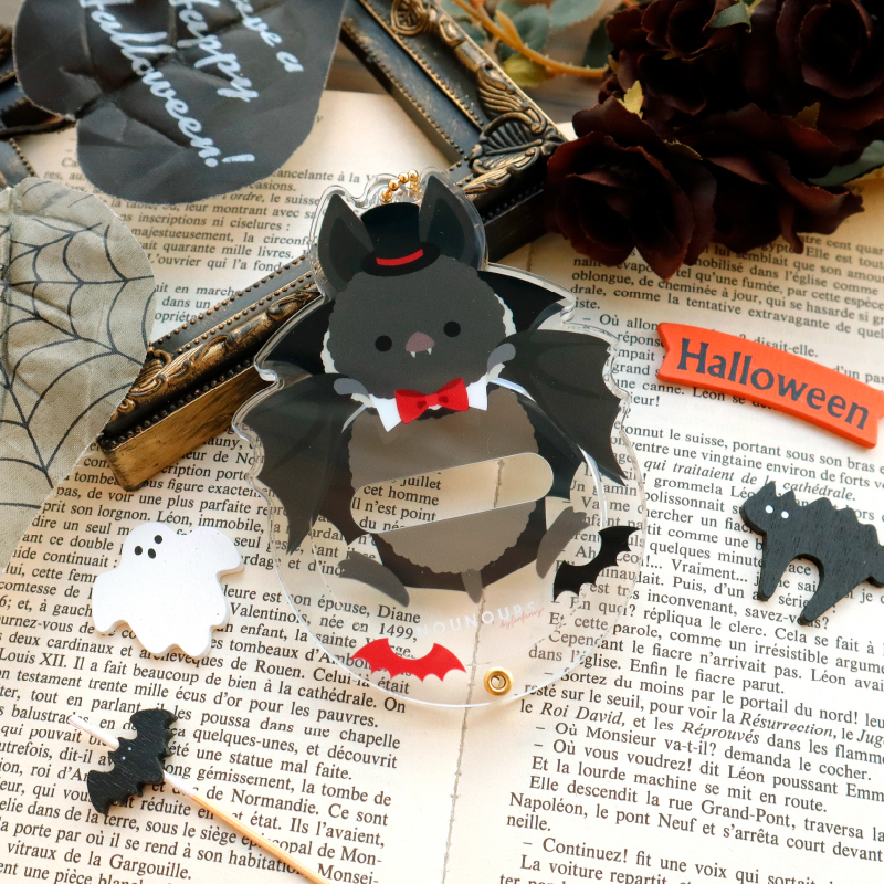 缶バッジアクリルフレーム アニマル ハロウィン パンプキンうさぎ