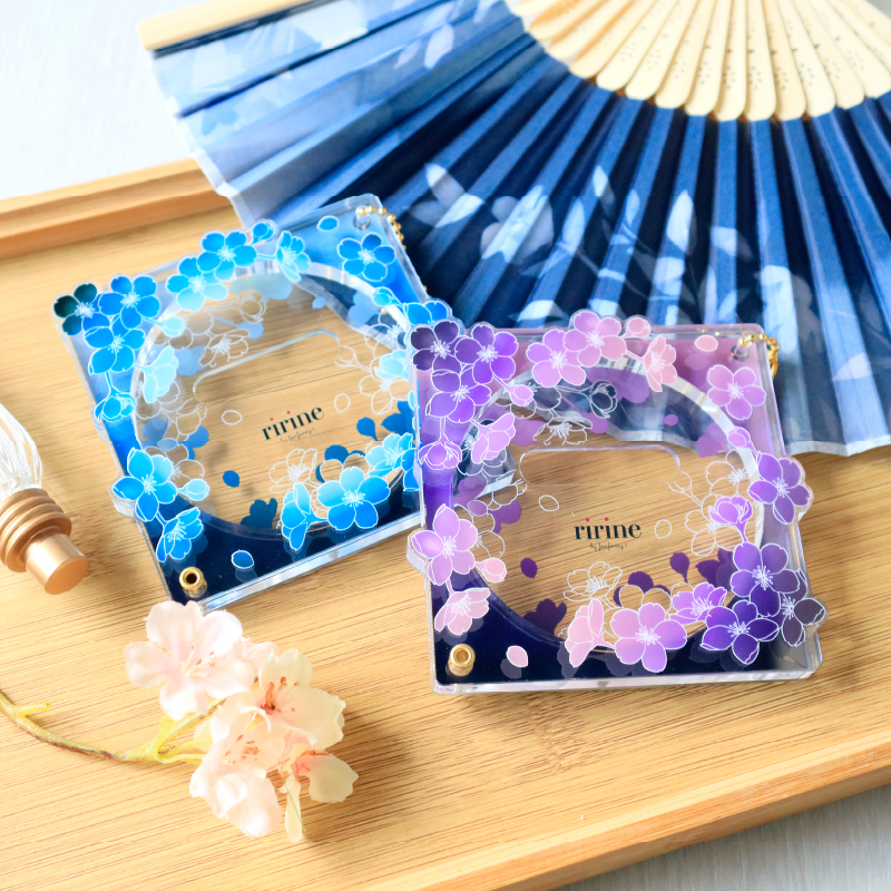 缶バッジアクリルフレーム75mm 夜桜 緑| FUKUYA ONLINE フクヤオンライン