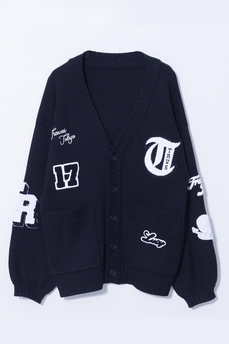 TRAVAS TOKYO【トラヴァストーキョー】Patch Knit Cardigan Black