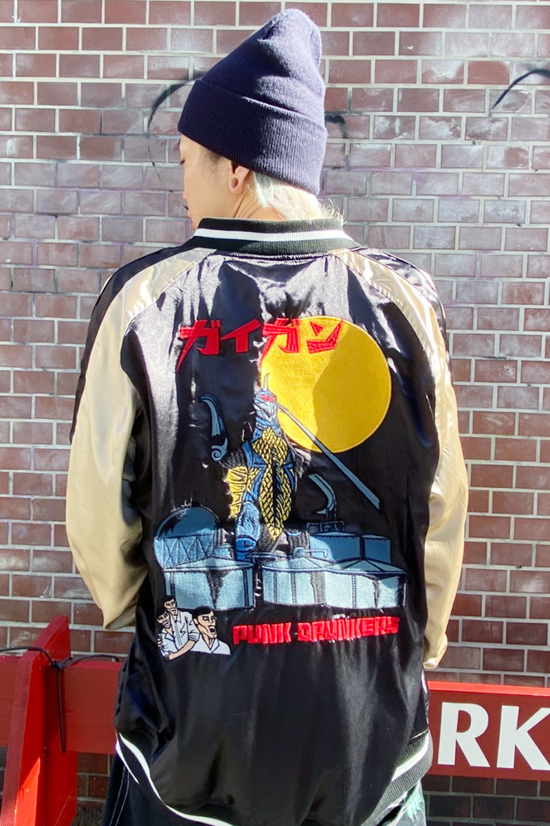PUNK DRUNKERS [PDSxGODZILLA]ガイガン&ヘドラリバスカジャン / KHAKI