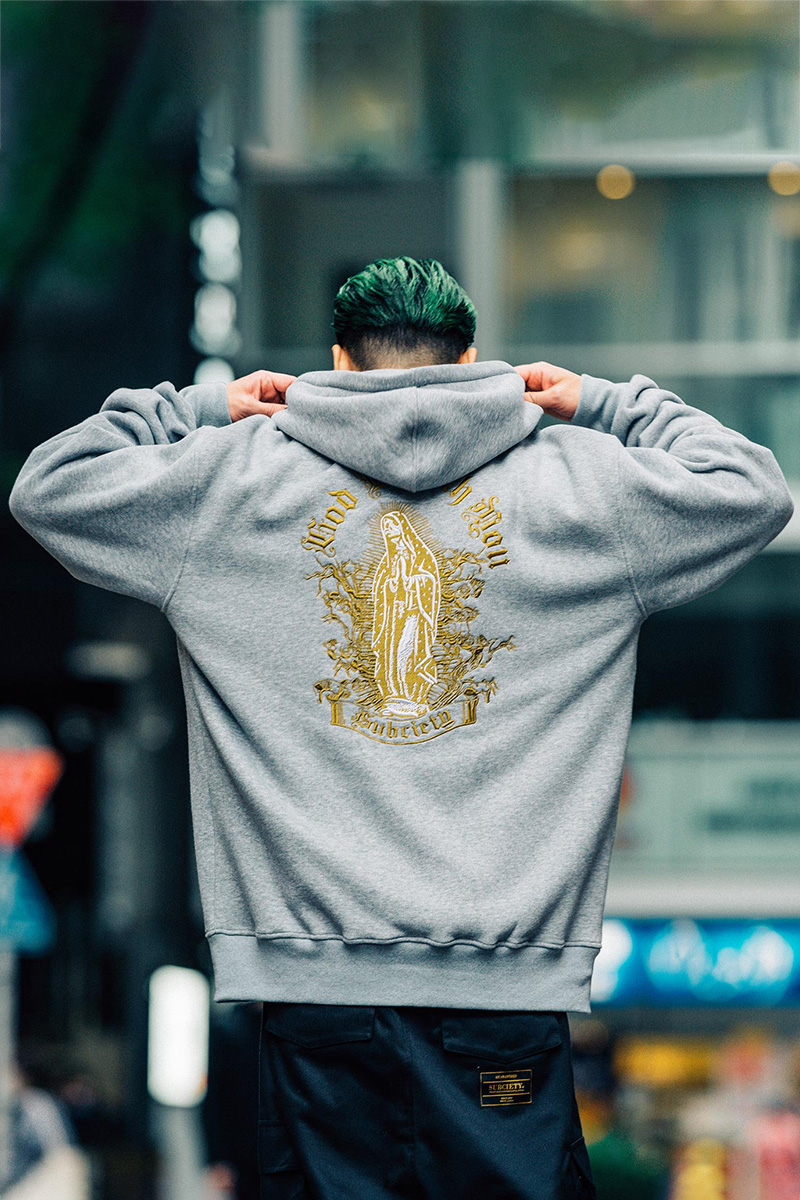 Subciety (サブサエティ) EMBROIDERY MARIA ZIP PARKA GRAY / ロック