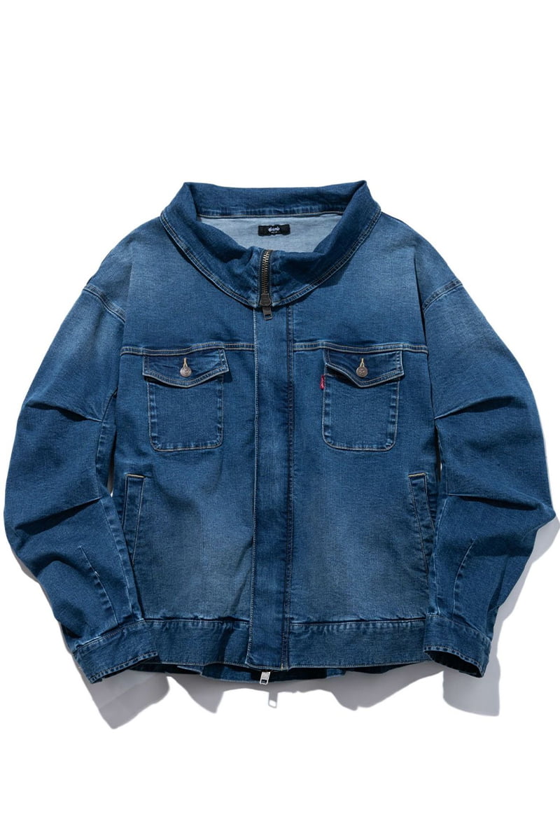 予約商品】glamb (グラム) Hi Neck Denim Jacket / ハイネックデニム
