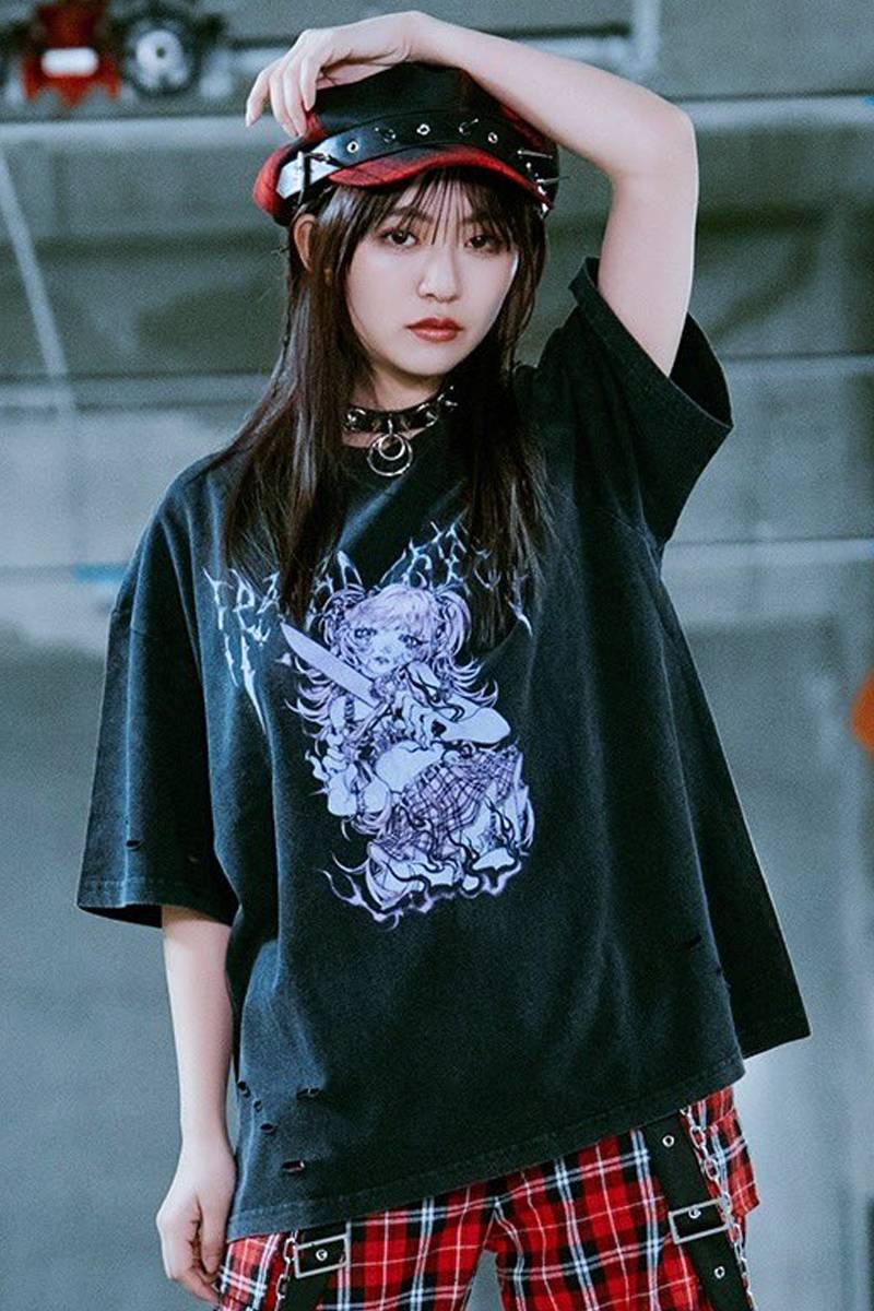 kuua×TRAVAS TOKYO(トラバス・トーキョー) イラスト半袖Tシャツ④