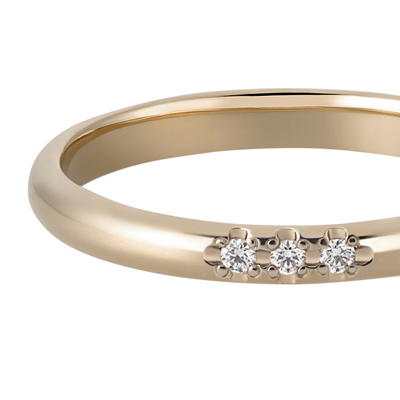 K18 カラーゴールドリング〕K18 リング シャンパンゴールド (幅約2.2mm