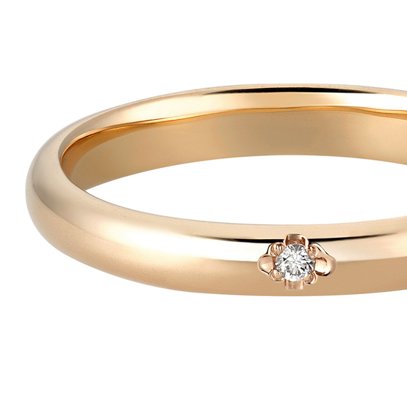 K18 カラーゴールドリング〕K18 リング オレンジゴールド (幅約2.8mm