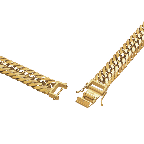 K18イエローゴールド キヘイネックレス （12面カットトリプル） 300g