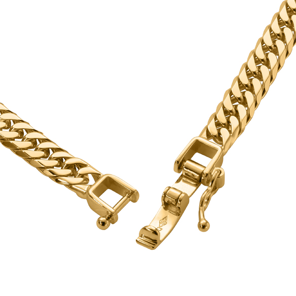 K18イエローゴールド キヘイネックレス （6面カットダブル） 22g/45cm