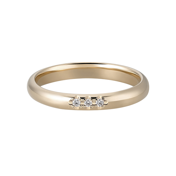 K18 カラーゴールドリング〕K18 リング シャンパンゴールド (幅約2.8mm