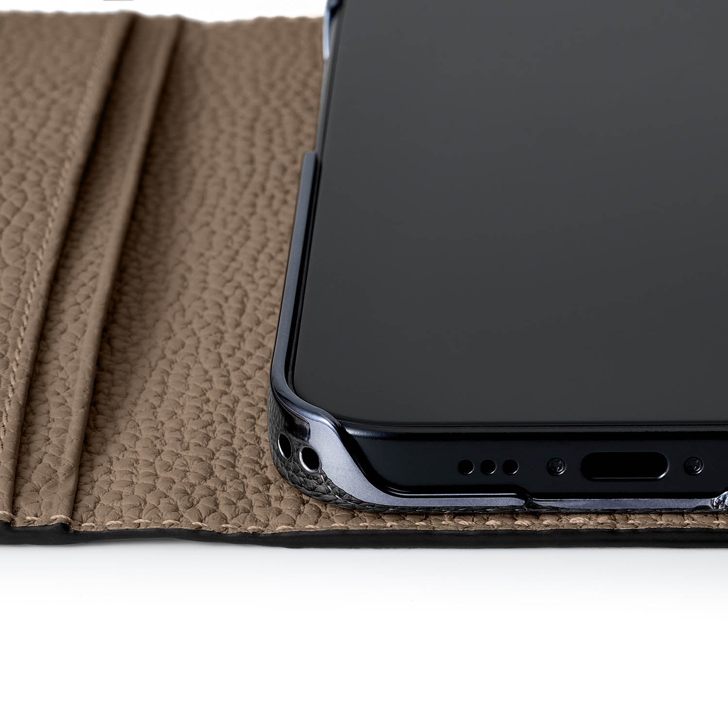 ボナベンチュラ】(iPhone15Pro) ダイアリーケース シュリンクレザー