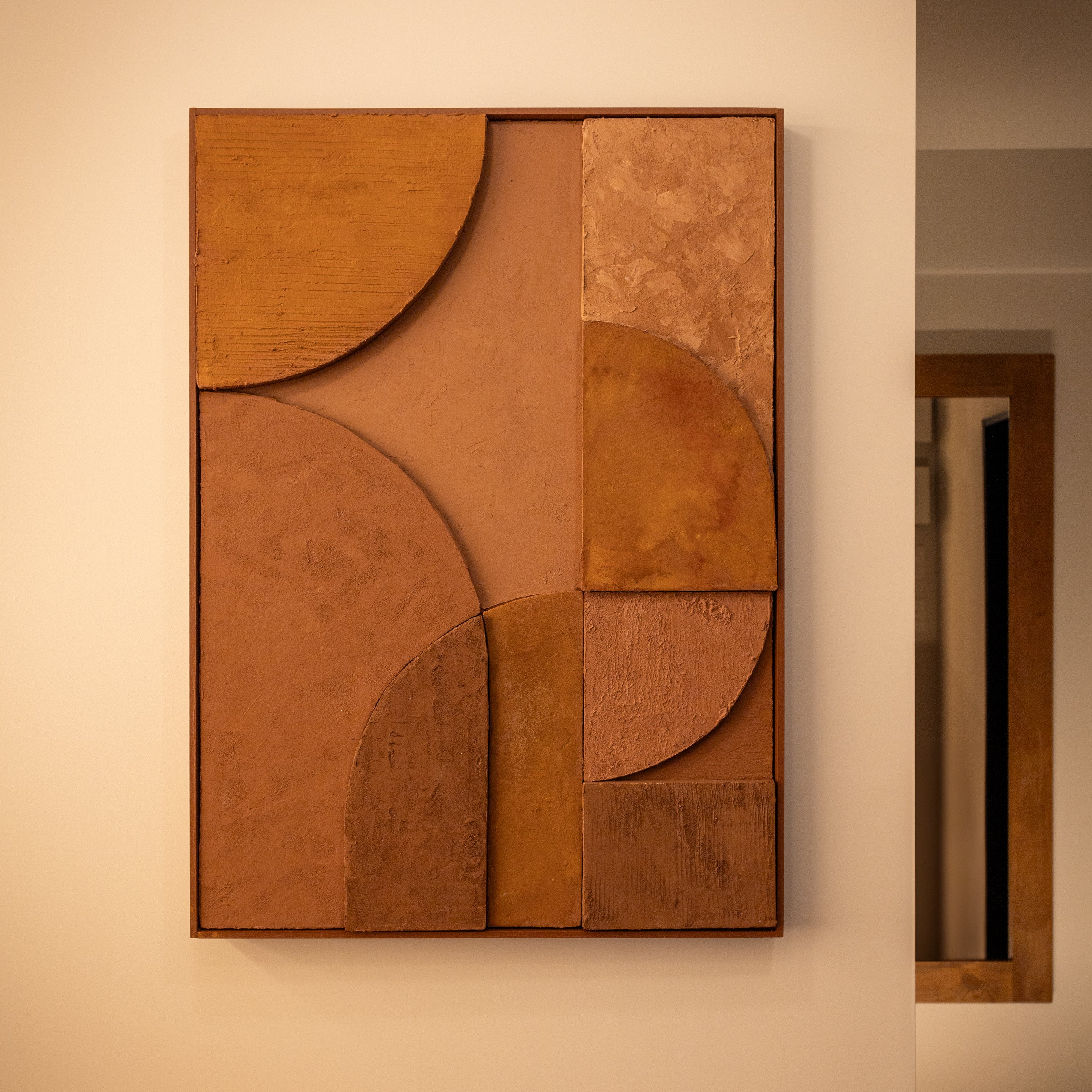 302｜ハンドメイドのプラスターアートパネル｜テクスチャーの織りなす