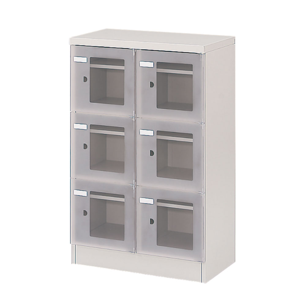 シューズボックスDS 扉付タイプ 6人用 HDS-6923TB-WECW｜オフィス収納