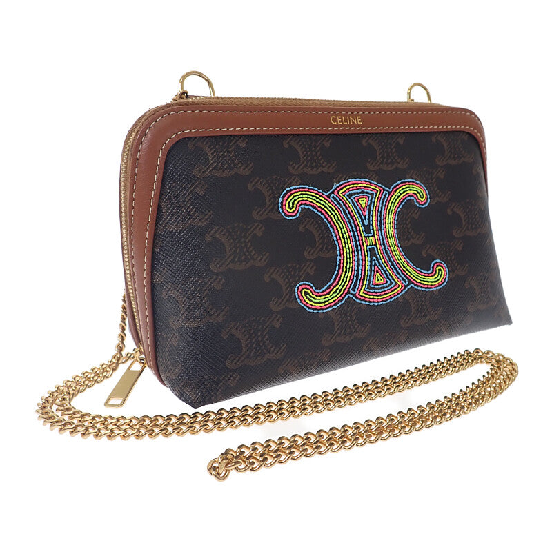 セリーヌ CELINE チェーン付きクラッチ キュイルトリオンフ 小さめ