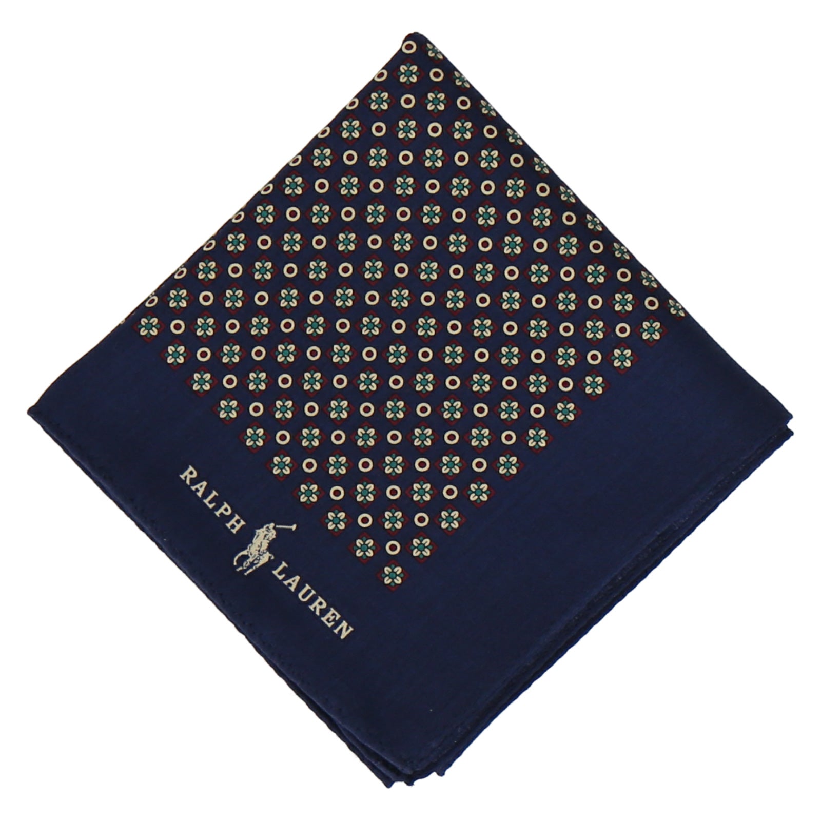 紳士プリントハンカチ 幾何学 #121a ネイビーブルー – INTERMODE KAWABE