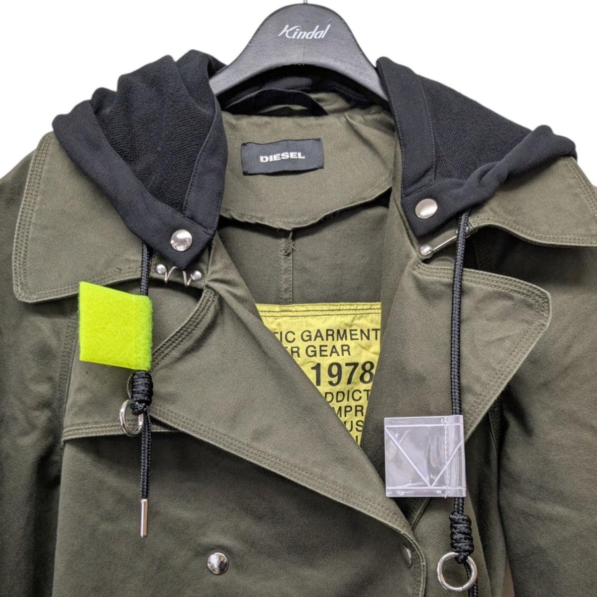 DIESEL(ディーゼル) フード付トレンチコート オリーブ サイズ XXS