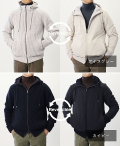 ヘルノ / HERNO / RESORT / ZIP パーカー / ローゲージニット×ナイロン