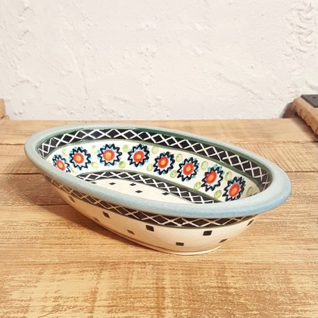 ポーリッシュポタリー Ceramika WIZA社製 グラタン皿、寸法20 x 11.2