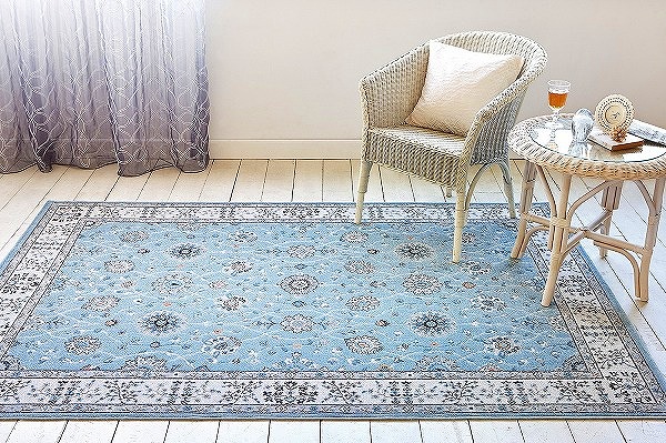 楽天市場】ラグ ラグマット ウィルトンカーペット ライトブルー 床暖房