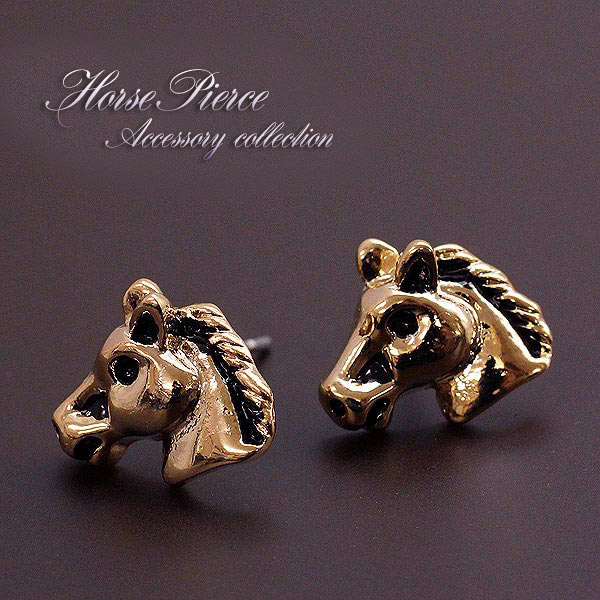 楽天市場】☆半額！スーパーセール☆馬のピアス ゴールド アクセサリー