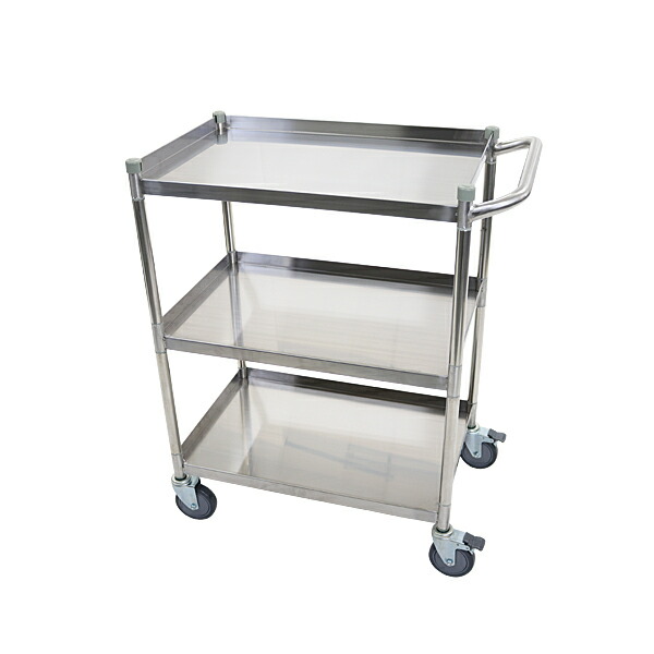 楽天市場】送料無料 ワゴン ステンレス サービスワゴン ガード付き 3段