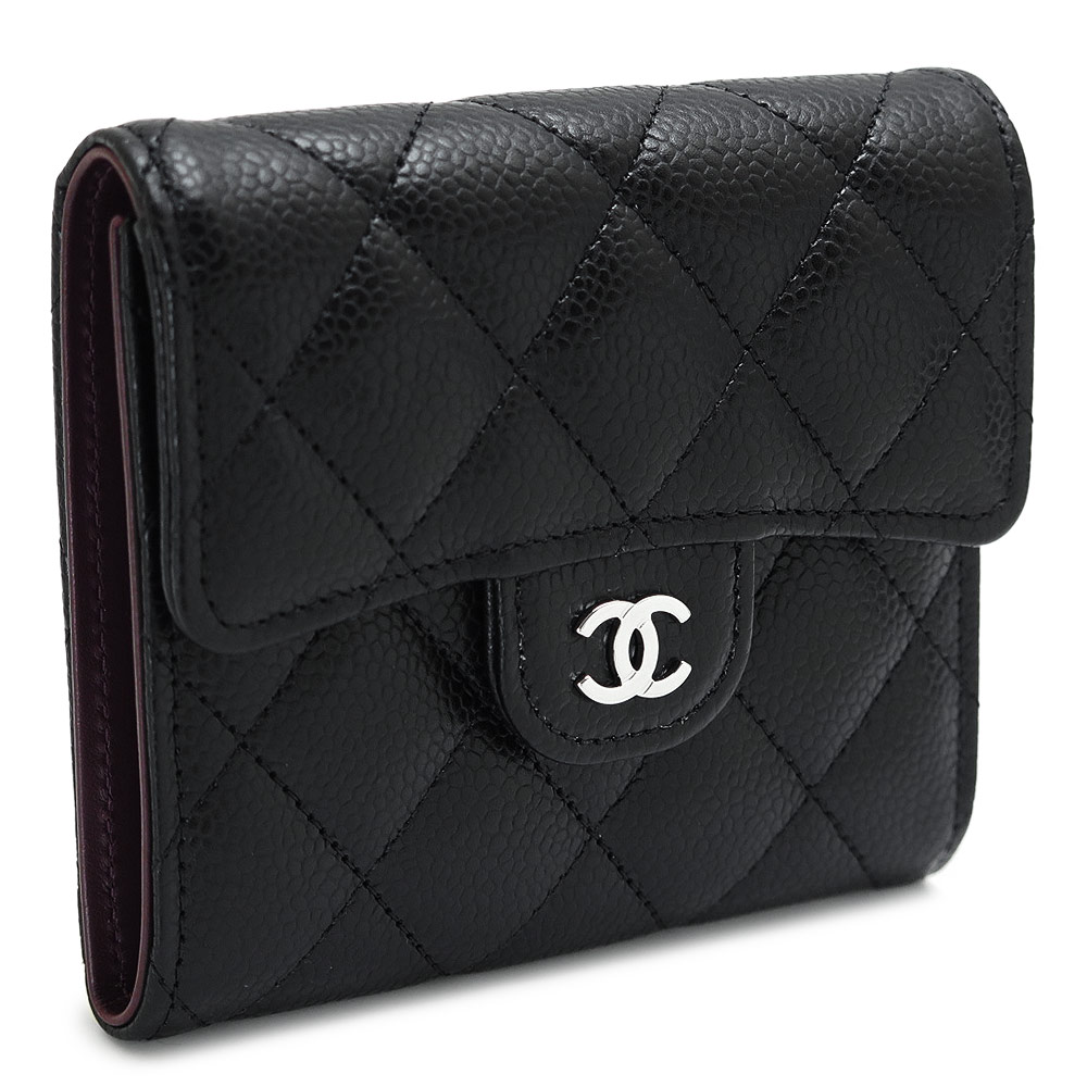 楽天市場】CHANEL シャネル 三つ折り財布 SO BLACK ソーブラック
